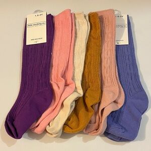 Lot of 6 Little Stocking Co. Knee High Cable Knit Socks 18m to 3T